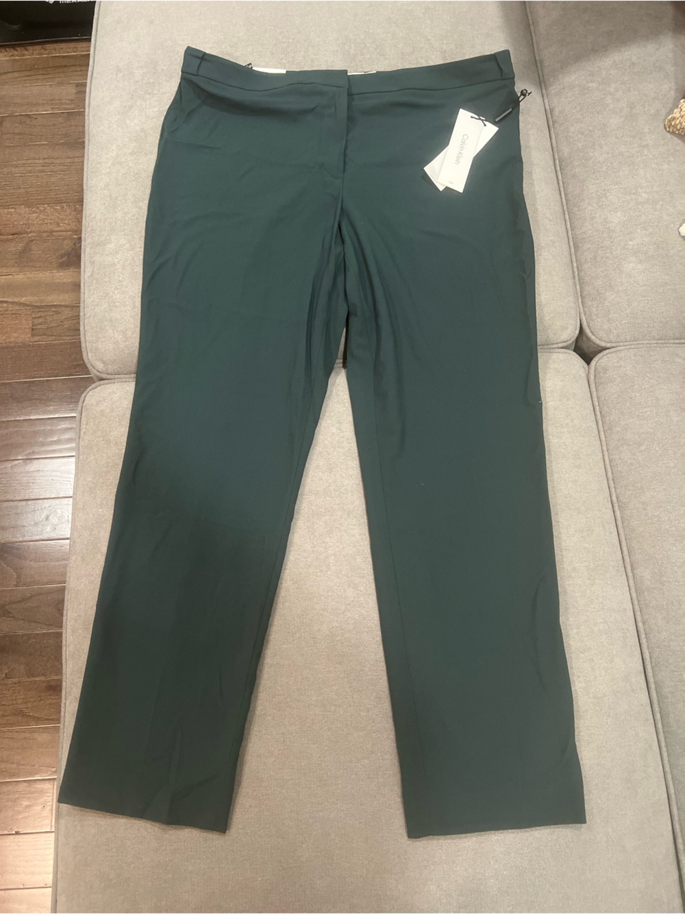 Calvin Klein Dark Green Wide-Leg Trousers